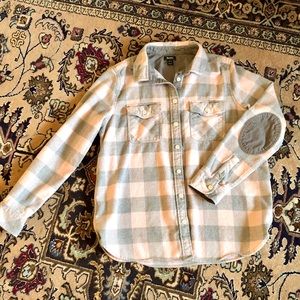 Super Cozy Roots Flannel Shirt with Elbow Patches